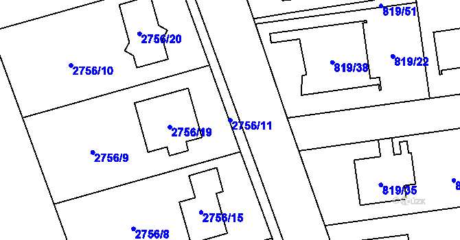 Parcela st. 2756/11 v KÚ Bolatice, Katastrální mapa