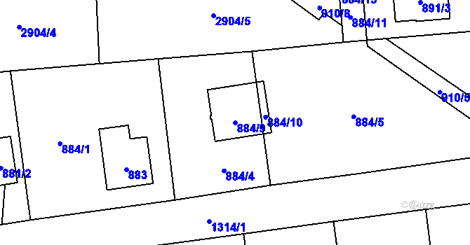 Parcela st. 884/9 v KÚ Bolatice, Katastrální mapa