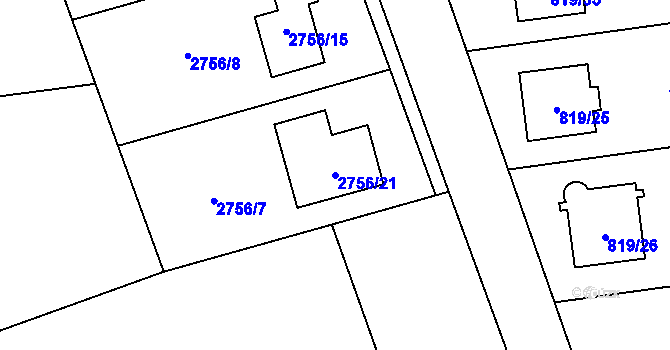 Parcela st. 2756/21 v KÚ Bolatice, Katastrální mapa