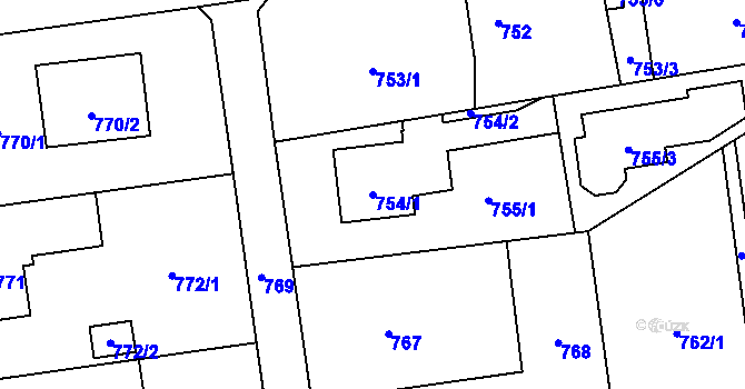 Parcela st. 754/1 v KÚ Bolatice, Katastrální mapa