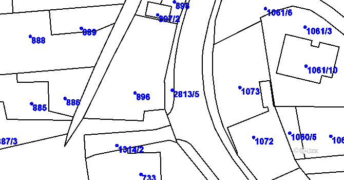 Parcela st. 2813/5 v KÚ Bolatice, Katastrální mapa