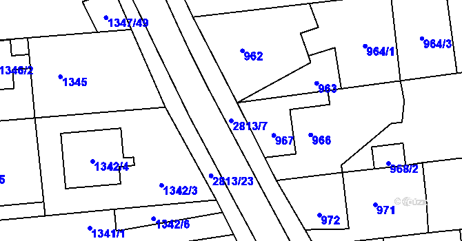 Parcela st. 2813/7 v KÚ Bolatice, Katastrální mapa