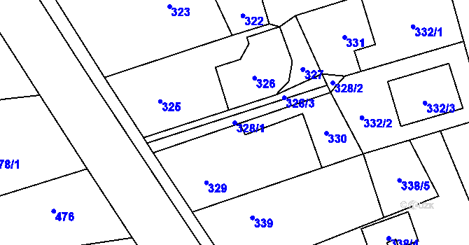 Parcela st. 328/1 v KÚ Bolatice, Katastrální mapa