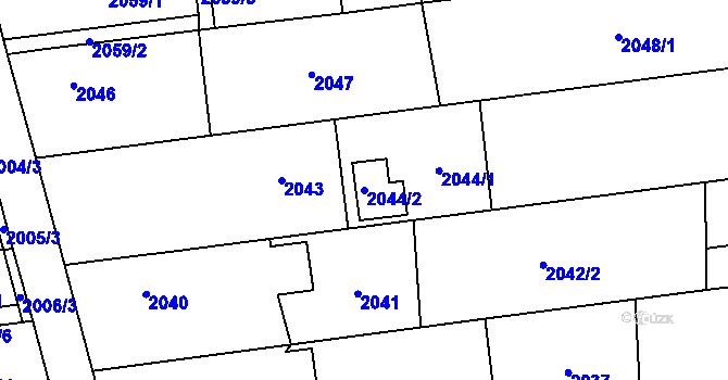 Parcela st. 2044/2 v KÚ Bolatice, Katastrální mapa