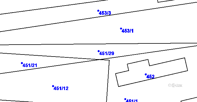 Parcela st. 451/29 v KÚ Bolatice, Katastrální mapa
