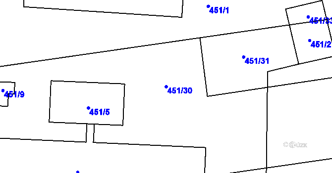 Parcela st. 451/30 v KÚ Bolatice, Katastrální mapa