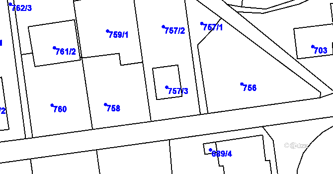 Parcela st. 757/3 v KÚ Bolatice, Katastrální mapa