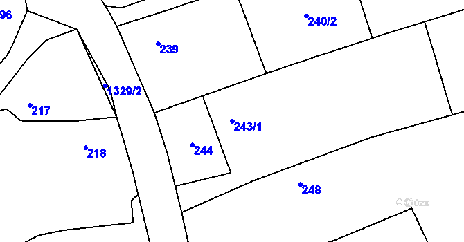 Parcela st. 243/1 v KÚ Bolatice, Katastrální mapa