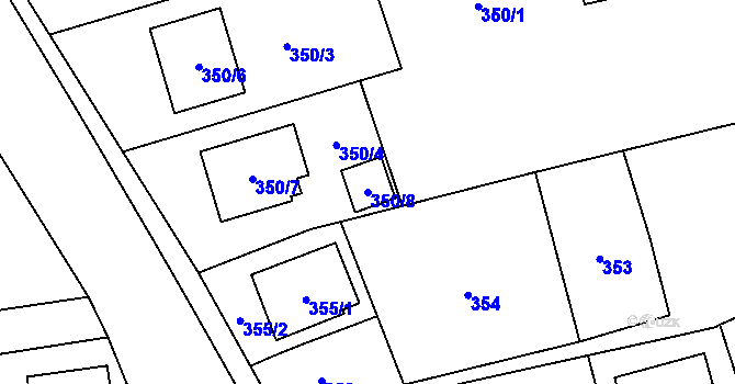 Parcela st. 350/8 v KÚ Bolatice, Katastrální mapa