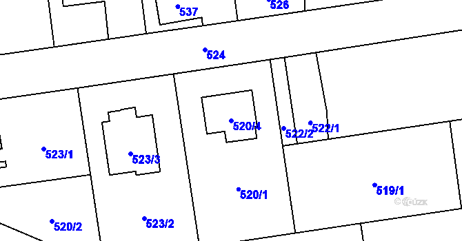 Parcela st. 520/4 v KÚ Bolatice, Katastrální mapa