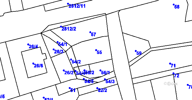Parcela st. 55 v KÚ Bolatice, Katastrální mapa