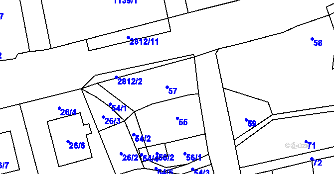 Parcela st. 57 v KÚ Bolatice, Katastrální mapa