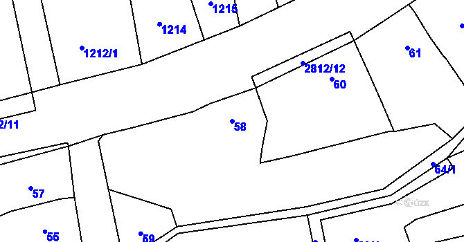Parcela st. 58 v KÚ Bolatice, Katastrální mapa