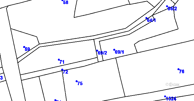Parcela st. 69/2 v KÚ Bolatice, Katastrální mapa