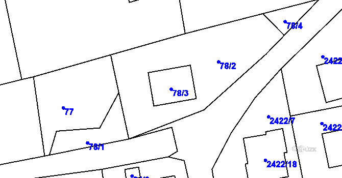 Parcela st. 78/3 v KÚ Bolatice, Katastrální mapa