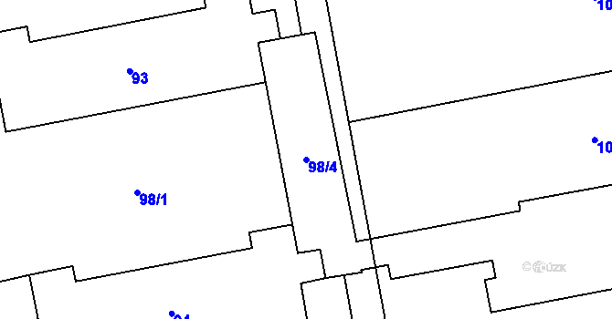 Parcela st. 98/4 v KÚ Bolatice, Katastrální mapa