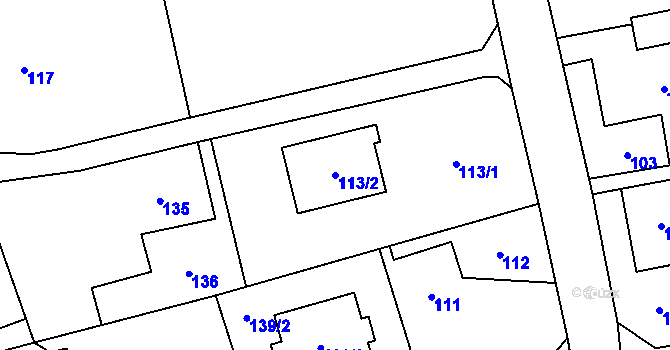 Parcela st. 113/2 v KÚ Bolatice, Katastrální mapa