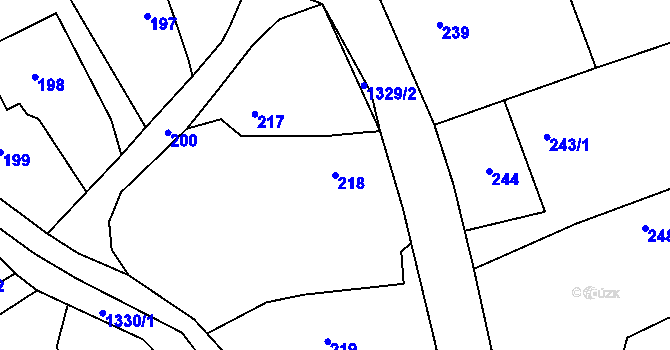 Parcela st. 218 v KÚ Bolatice, Katastrální mapa