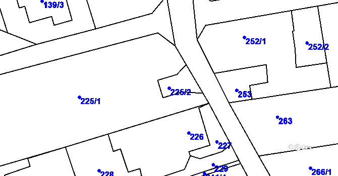 Parcela st. 225/2 v KÚ Bolatice, Katastrální mapa