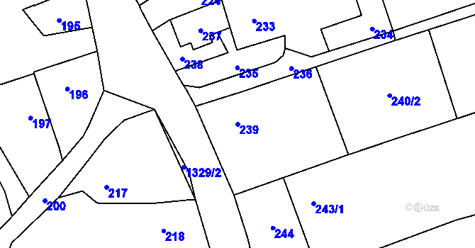 Parcela st. 239 v KÚ Bolatice, Katastrální mapa