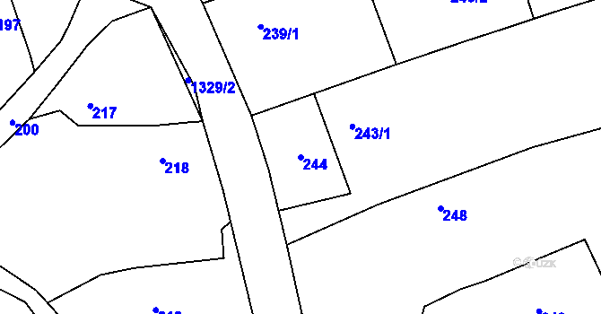 Parcela st. 244 v KÚ Bolatice, Katastrální mapa