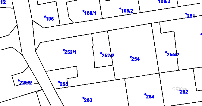 Parcela st. 252/2 v KÚ Bolatice, Katastrální mapa