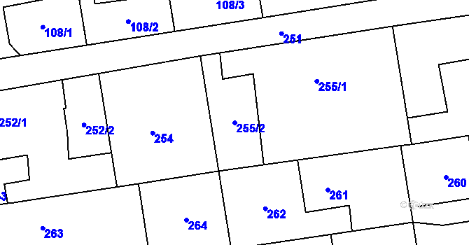 Parcela st. 255/2 v KÚ Bolatice, Katastrální mapa