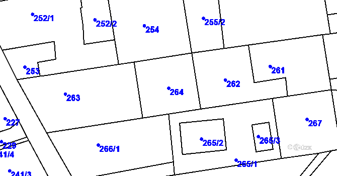 Parcela st. 264 v KÚ Bolatice, Katastrální mapa