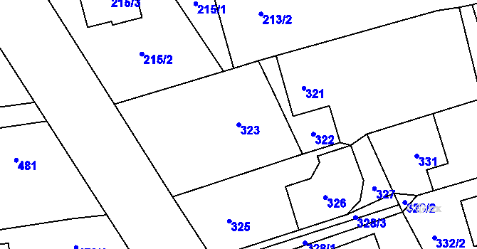 Parcela st. 323 v KÚ Bolatice, Katastrální mapa