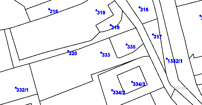 Parcela st. 333 v KÚ Bolatice, Katastrální mapa
