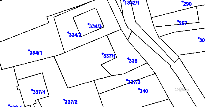 Parcela st. 337/1 v KÚ Bolatice, Katastrální mapa