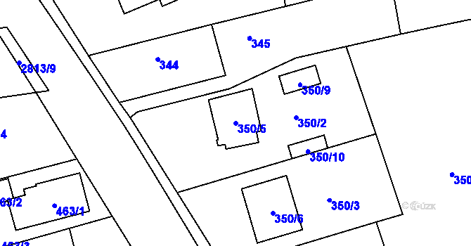 Parcela st. 350/5 v KÚ Bolatice, Katastrální mapa