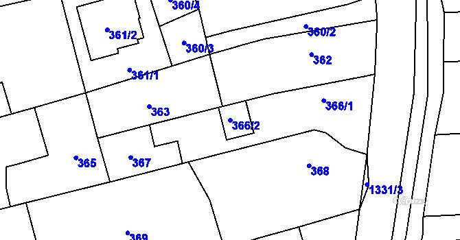 Parcela st. 366/2 v KÚ Bolatice, Katastrální mapa