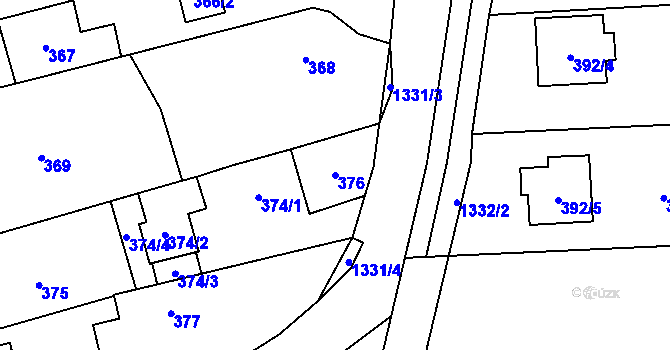 Parcela st. 376 v KÚ Bolatice, Katastrální mapa