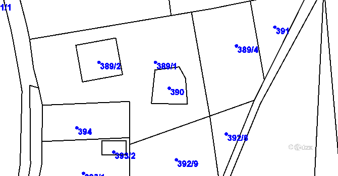 Parcela st. 390 v KÚ Bolatice, Katastrální mapa