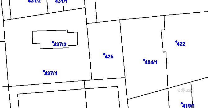 Parcela st. 425 v KÚ Bolatice, Katastrální mapa