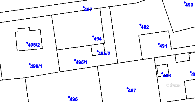 Parcela st. 495/2 v KÚ Bolatice, Katastrální mapa