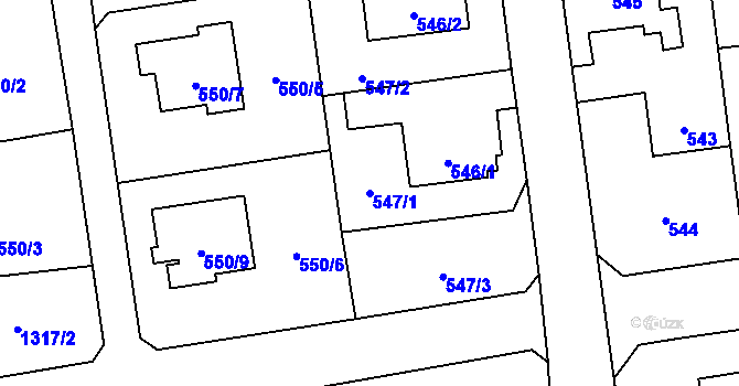 Parcela st. 547/1 v KÚ Bolatice, Katastrální mapa
