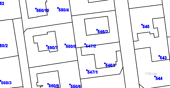 Parcela st. 547/2 v KÚ Bolatice, Katastrální mapa