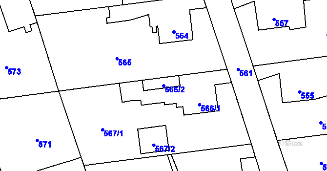 Parcela st. 566/2 v KÚ Bolatice, Katastrální mapa