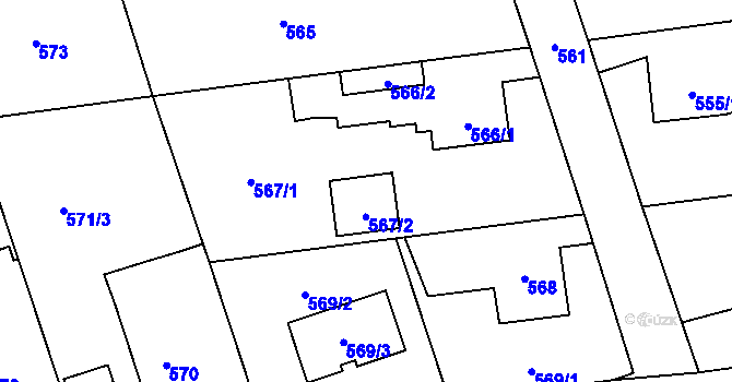 Parcela st. 567 v KÚ Bolatice, Katastrální mapa