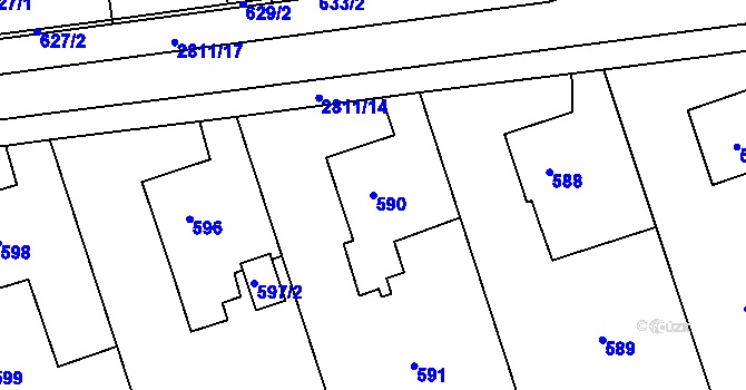 Parcela st. 590 v KÚ Bolatice, Katastrální mapa