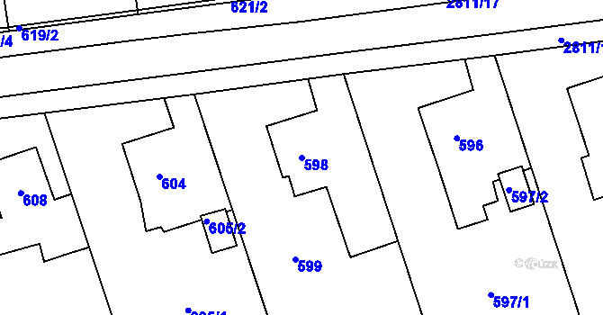 Parcela st. 598 v KÚ Bolatice, Katastrální mapa