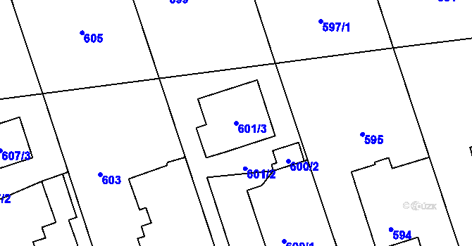 Parcela st. 601/3 v KÚ Bolatice, Katastrální mapa