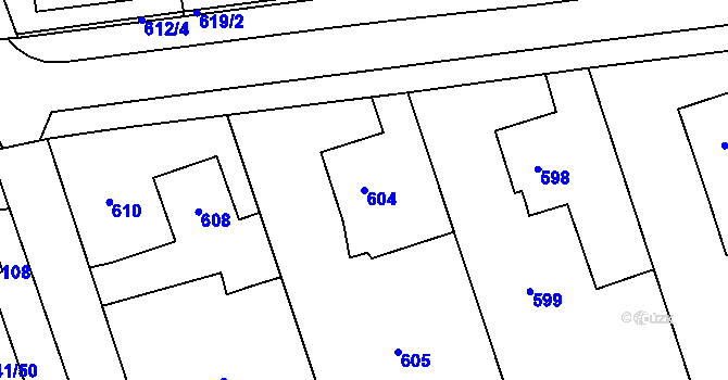 Parcela st. 604 v KÚ Bolatice, Katastrální mapa