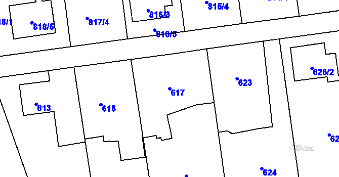 Parcela st. 617 v KÚ Bolatice, Katastrální mapa