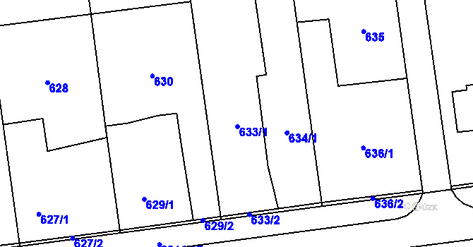 Parcela st. 633 v KÚ Bolatice, Katastrální mapa