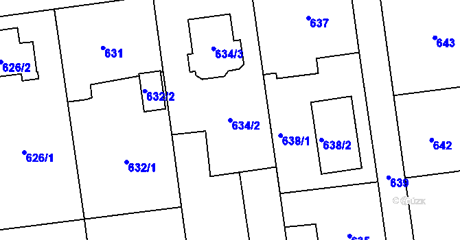Parcela st. 634/2 v KÚ Bolatice, Katastrální mapa