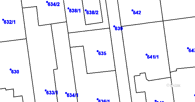 Parcela st. 635 v KÚ Bolatice, Katastrální mapa