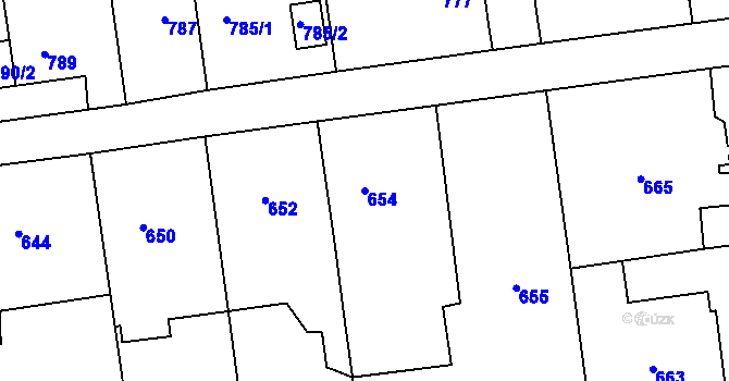 Parcela st. 654 v KÚ Bolatice, Katastrální mapa